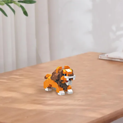 Miniatura 6 de Juego de bloques de construcción micro animales para niños y adultos, para decoración del hogar y la oficina KLJM-10 (león, 203 piezas)