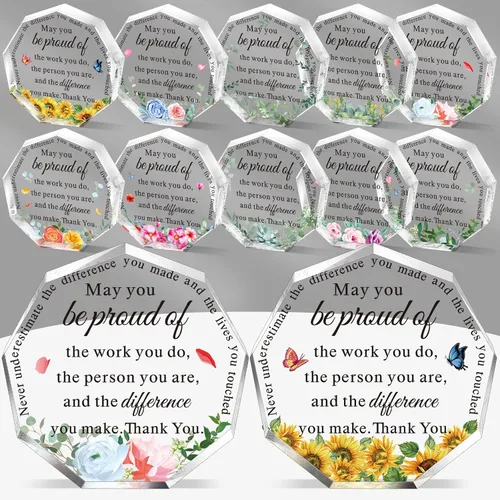 Miniatura 8 de Geelin 12 piezas de regalo de agradecimiento para profesores, agradecimiento por el texto en inglés "Thank You May You Be Proud Coworker Employeee