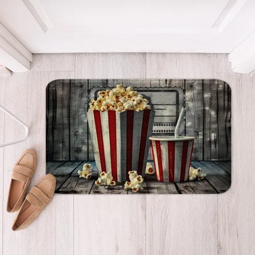Miniatura 11 de Homewish Alfombra de baño con música de piano, notas musicales, para niños, niñas, niños, adolescentes, retro, graffiti, gris, dorado, lanudo