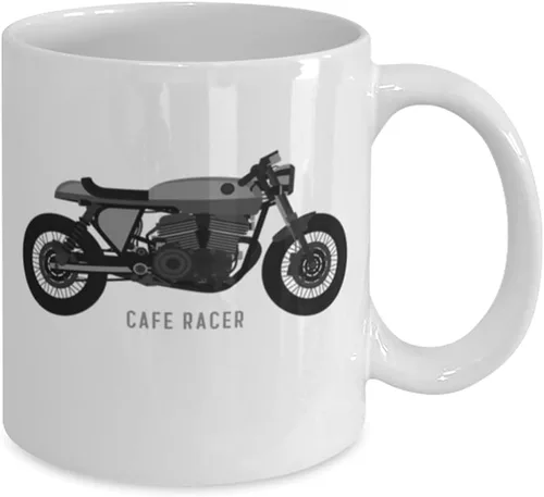 Miniatura 2 de CAFE RACER BIKE Taza de café 11oz, color blanco