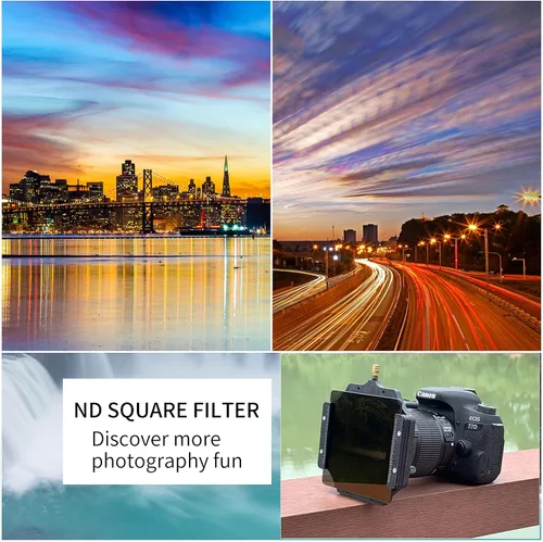 Miniatura 5 de Fotga Vidrio óptico HD ND2 4x4 3.937 inx3.937 in 0.3 Filtro de densidad neutra 1 parada para lente de 4x4 pulgadas caja mate Cokin Z Hitech Lee