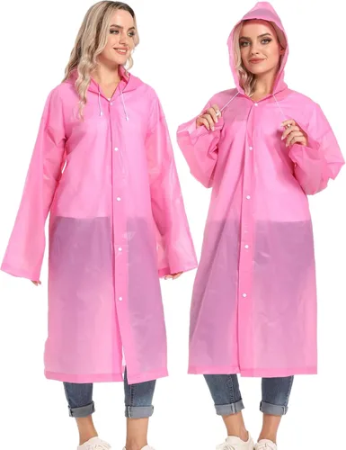 Miniatura 68 de 2 abrigos de lluvia de Borogo para adultos, chaquetas de lluvia reutilizables para hombres y mujeres