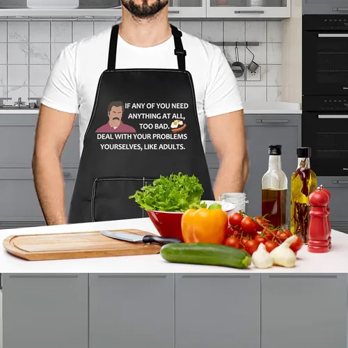 Miniatura 6 de LEVLO Swanson - Delantal con cita para fanáticos si alguno de ustedes necesita algo en absoluto tocino y huevos Pinny