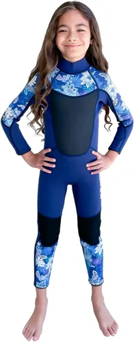 XUKER Traje de neopreno para niños y niñas, 0.118 in, con cremallera trasera, de neopreno, térmico, de cuerpo completo, para jóvenes, adolescentes,