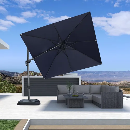 Miniatura 107 de PURPLE LEAF Sombrilla de Patio de 8 Pies para Exteriores Sombrilla Cantilever Cuadrada de Aluminio Sombrilla Offset con Rotación de 360 Grados