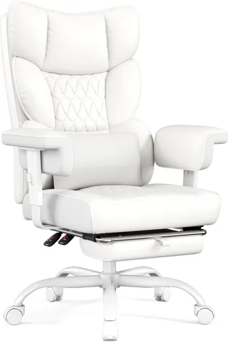 Misolant Silla de oficina grande y alta con reposapiés, silla de escritorio ejecutiva de respaldo alto con reposabrazos de elevación ajustable,