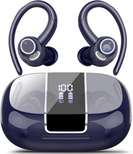 Miniatura 7 de Auriculares inalámbricos Bluetooth 5.3 deportivos, auriculares 48H con micrófono ENC, auriculares estéreo Bluetooth de graves profundos con ganchos