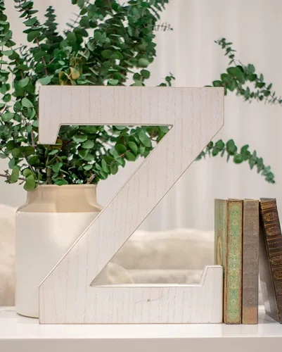 Miniatura 24 de BARNWOODUSA LLC Letras rústicas grandes del alfabeto, monograma de madera de pie para decoración de mantel y chimenea, bloques decorativos de letras