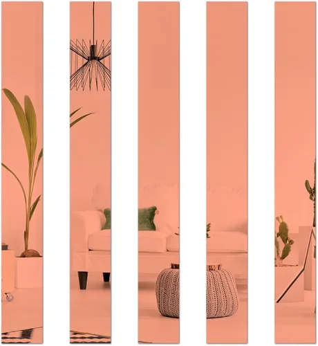 Miniatura 3 de 10 tiras de azulejos de espejo acrílico, autoadhesivas, calcomanías de pared para sala de estar, fondo de TV, techo, decoración del hogar, oro rosa