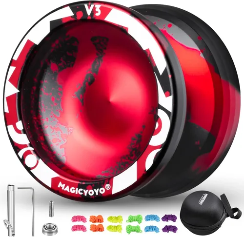 Miniatura 11 de MAGICYOYO Yoyos responsivos para niños principiantes, paquete de 2 Pro Yoyo, truco de doble función, Yoyo V3 + Yoyo K2 de cristal con 12 cuerdas