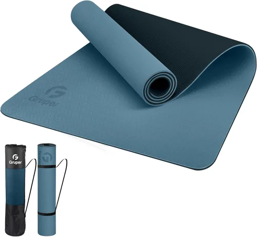 Miniatura 10 de Tapete de yoga antideslizante, ecológico, con funda de transporte, tapete de yoga profesional para mujeres, tapete de entrenamiento para el hogar