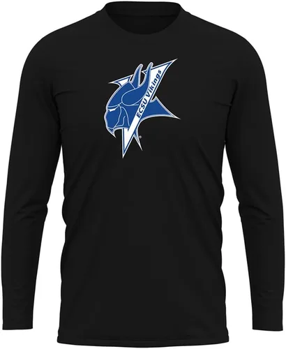 Miniatura 95 de Camisa deportiva de manga larga oficial de la NCAA Collegiate para hombre, colección negra con logotipo primario
