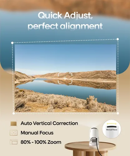 Miniatura 3 de Mini proyector con Wifi 6 y Bluetooth5.4, proyector portátil 4K, proyector inteligente Android 14 con 200ASIN y Keystone automático, proyector