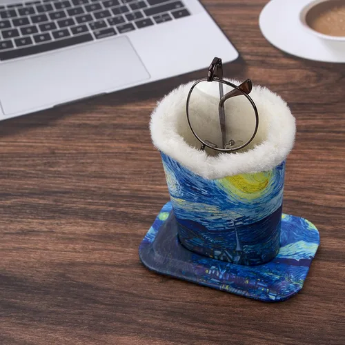 Miniatura 5 de Soporte protector para anteojos de escritorio con forro de felpa antiarañazos