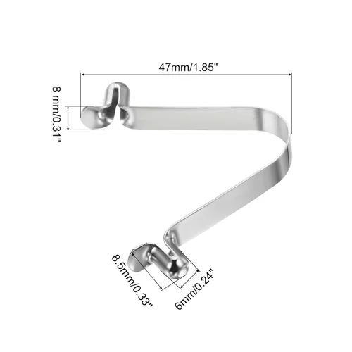 Miniatura 2 de PATIKIL Broches de remo de kayak de 0.23 x 0.23 pulgadas, paquete de 8 clips de resorte de botón de presión, tubo de bloqueo de botón hueco