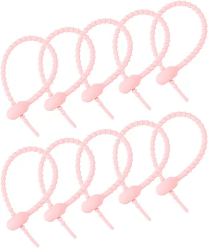 Miniatura 10 de MECCANIXITY Paquete de 12 bridas de silicona reutilizables de 6 pulgadas para el hogar, oficina, cocina, organizador de bolsas de alimentos, gestión