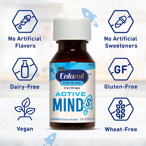 Miniatura 4 de Enfamil Fer-in-Sol - Suplemento de hierro en gotas para bebés, botella con dosificador de 1.7 fl oz (paquete de 2)