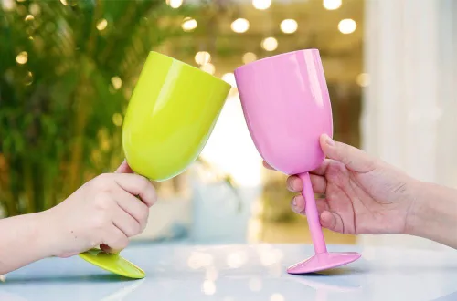 Miniatura 4 de AMZUShome Copas de vino de acero inoxidable (paquete de 2). Vaso de vino de doble pared aislado al vacío con tapa y pajita. Amistad, Navidad, Oro