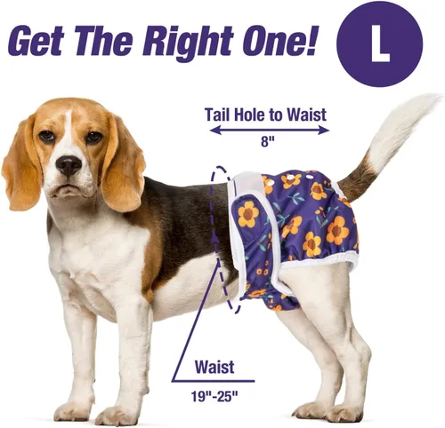 Miniatura 4 de Pet Soft Pañales lavables para mujer (paquete de 3) – Pañales para perros femeninos, cómodos pañales reutilizables para perritos en el calor