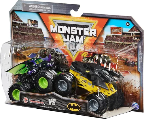 Miniatura 5 de Monster Jam, Camiones monstruo fundidos a presión oficiales de Bakugan Dragonoid vs Batman, escala 1:64, juguetes para niños a partir de 3 años