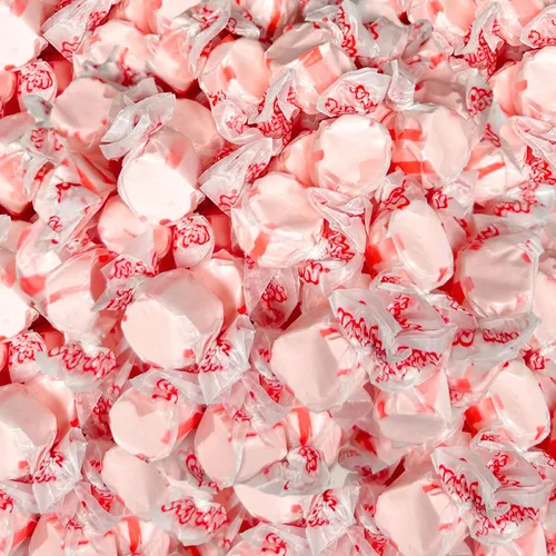 Caramelo Masticable Premium de Cereza Saltwater Taffy Sabor Agrio y Dulce a Granel Bolsa de 1 Libra 60+ Piezas Envueltas Individualmente, Golosinas