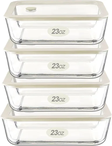 Miniatura 10 de Juego de recipientes de vidrio para alimentos Urban Green con tapa de vidrio, paquete de 3, juego de recipientes de almacenamiento de alimentos