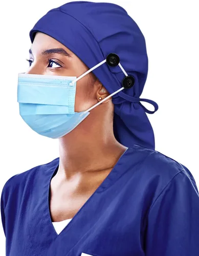 Miniatura 21 de Gorro de trabajo forrado de satén con botón para mujeres de cabello largo