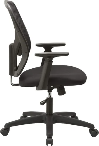 Miniatura 4 de Lorell Soho - Silla de trabajo, respaldo medio, respaldo de malla con asiento de tela, color negro