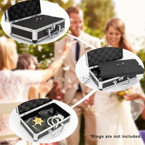Miniatura 3 de Caja de seguridad para anillos de boda con almohadilla de soporte para anillos, maletín de seguridad, gafas de sol para portador de propuestas