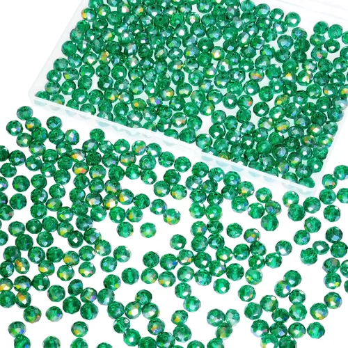 Miniatura 45 de 800 cuentas redondas de cristal de 0.236/0.396/0.394 pulgadas para joyas de bricolaje, ideales para pulseras, collares, colgantes y proyectos
