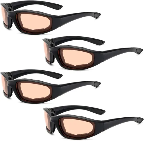 Miniatura 13 de Peciees - Gafas de sol para montar en motocicleta, 4 unidades, para exteriores 4 lentes negro-blanco