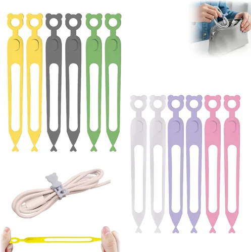 Miniatura 9 de Organizador de cables de datos, organizadores de auriculares de silicona multiusos actualizados 2025, organizadores de gestión de cables