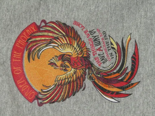 Miniatura 2 de Bioworld Harry Potter Order of the Phoenix Classic Emblem Youth Athletic Heather Graphic Sudadera con capucha, Gris