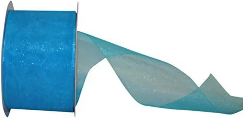 Miniatura 101 de Reliant Ribbon 25621-053-09C Cinta transparente de gasa, 1-1/2 pulgadas x 100 yardas, azul