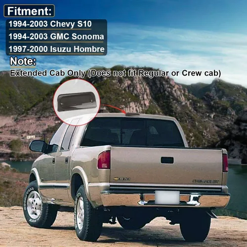 Miniatura 7 de Cubierta de lente de luz de freno del tercer tercero ahumada con junta de sellado Solo para cabina extendida Compatible con 1994-2003 Chevy S10 GMC