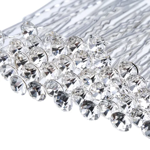 Miniatura 3 de 40 horquillas para el pelo de boda nupcial, pinzas de pelo con diamantes de imitación en forma de U, accesorios de peinado de boda, accesorios