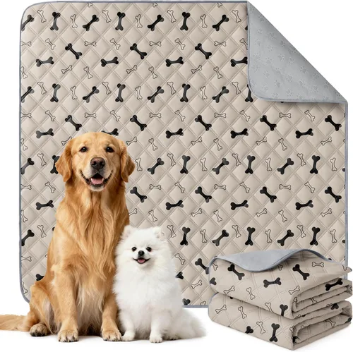 Miniatura 15 de Eterish Almohadillas reutilizables lavables para orina de perros, grandes/extra grandes 36' x 41', paquete de 2, almohadillas absorbentes para Gris