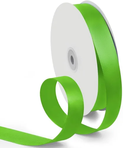 Cinta de satén de 1 pulgada de 100 yardas, color verde manzana, cinta de tela de color sólido para envoltura de regalos, boda, cinta de regalo de