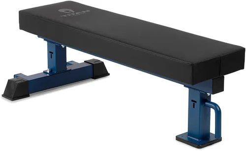 Miniatura 7 de Titan Fitness TITAN Series Banco plano de un solo poste, clasificado 1,200 libras, almohadilla de vinilo HeftyGrip de 4 pulgadas de grosor, banco