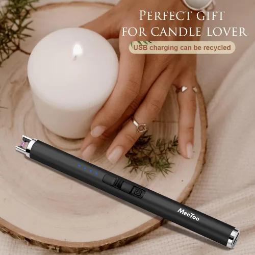 Miniatura 2 de MeeToo Encendedor eléctrico recargable USB tipo C para velas, Navidad, cocina, camping, fiesta, regalos para esposa, mujeres, hombres, Nana, negro