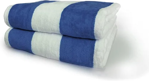 Miniatura 7 de Royal Comfort Cabana - Toallas de playa a rayas de 30 x 60 pulgadas, paquete de 4 unidades (rosa neón / blanco) terciopelo de rizo de 11.7 libras