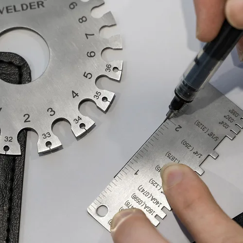 Miniatura 8 de YESWELDER Medidor redondo de doble cara de chapa de metal y calibre de espesor de hoja de metal, 2 unidades de calibre de soldadura de alambre