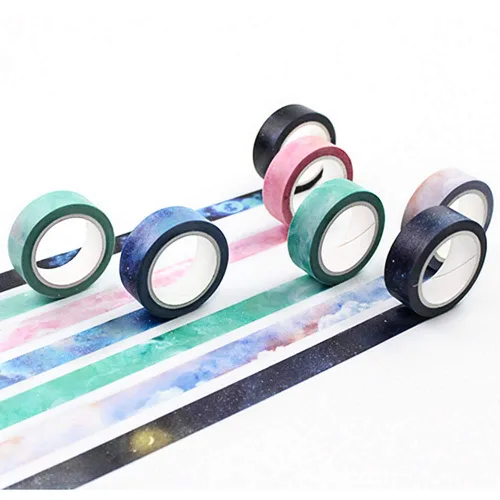 Miniatura 2 de YUBBAEX Galaxy Washi - Juego de cintas decorativas extra largas con estampado estrellado para artes, manualidades, diarios, planificadores, álbumes