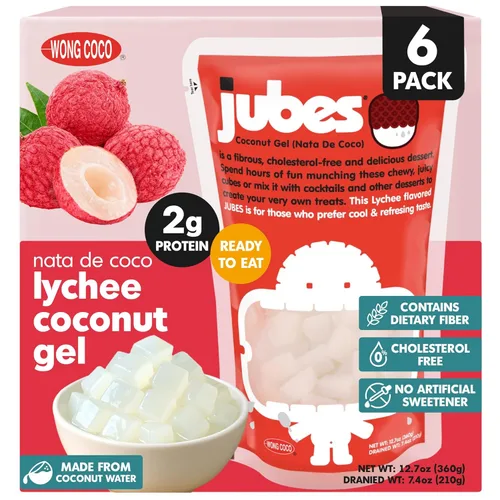 Miniatura 13 de Jubes Grape Nata De Coco Jelly Cubes (12.7 onzas, paquete de 3) – Cubos de jalea de coco de uva para sagú – Gel de coco en ingredientes de jarabe