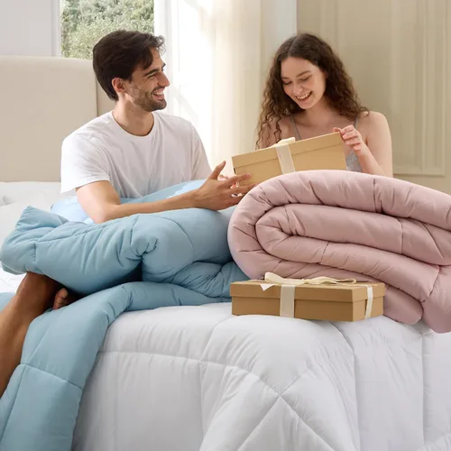 Miniatura 7 de Bedsure Relleno de edredón – Edredones acolchados de gran tamaño King, edredón para todas las estaciones, ropa de cama alternativa de plumón suave