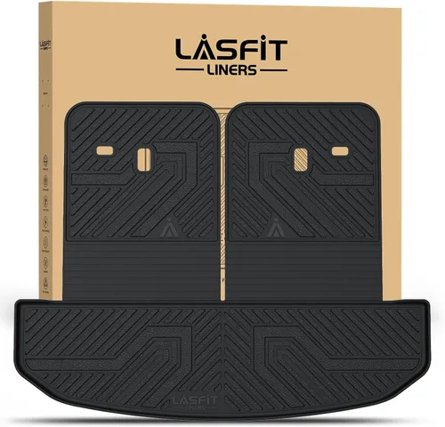 Miniatura 27 de LASFIT Tapete de carga y respaldo para Nissan Armada/Infiniti QX80 2019-2024, TPE para todo tipo de clima, ajuste personalizado, fácil de limpiar