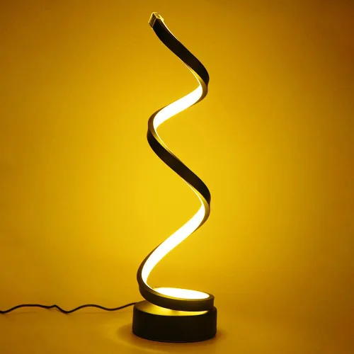 Miniatura 7 de Lámpara de mesa LED en espiral regulable, diseño minimalista moderno de iluminación, lámpara de noche curva de atenuación continua blanca cálida