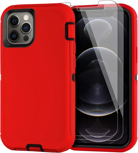 Miniatura 36 de Funda para iPhone 12 Mini con funda de clip para cinturón y 2 protectores de pantalla, funda de protección completa resistente de grado militar a
