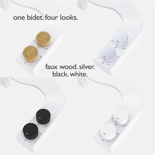 Miniatura 4 de BIDETbidet - Accesorio de bidé ultradelgado reversible para agua caliente izquierda/derecha con control de temperatura, juego de pomos