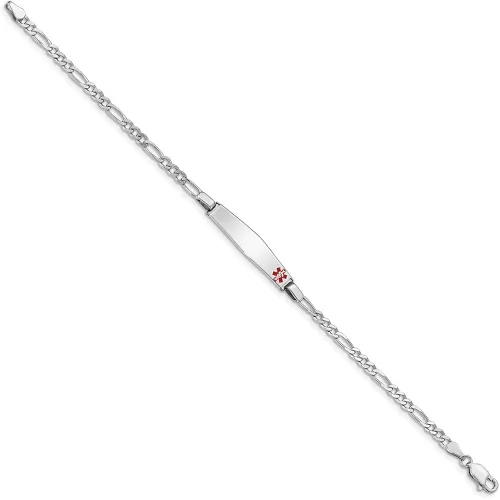 Miniatura 2 de Pulsera de alerta de emergencia con cierre de mosquetón, de plata de ley 925 maciza esmaltada, con certificado RN de enfermera, caduceo
